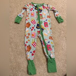 Little Sleepies Snack Print Kids One Piece with Green Accents